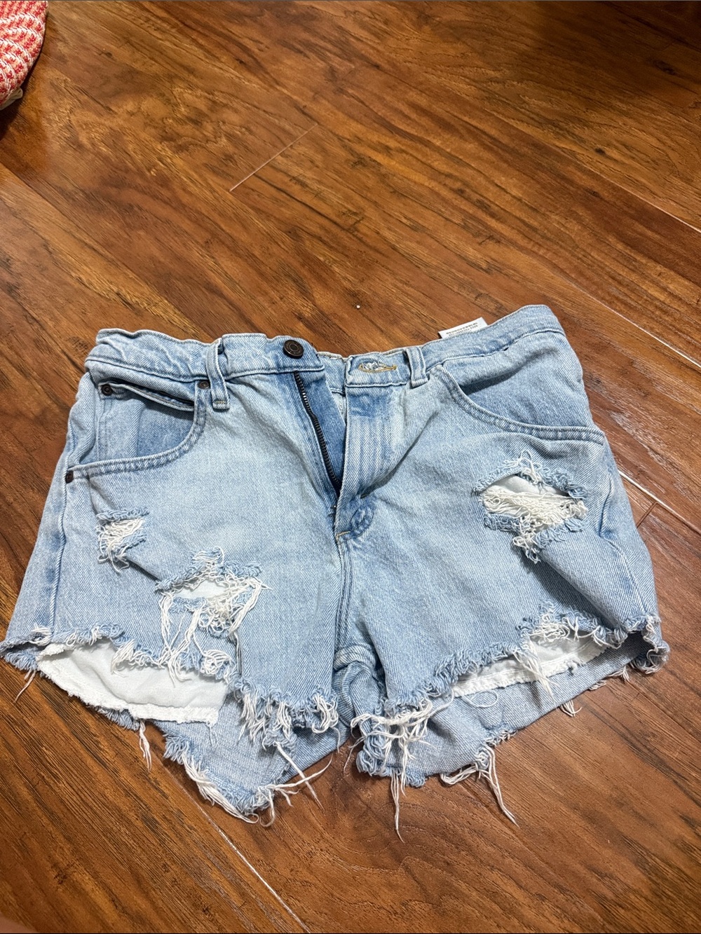 Wrangler Light Blue Distressed Denim Cutoff Shorts